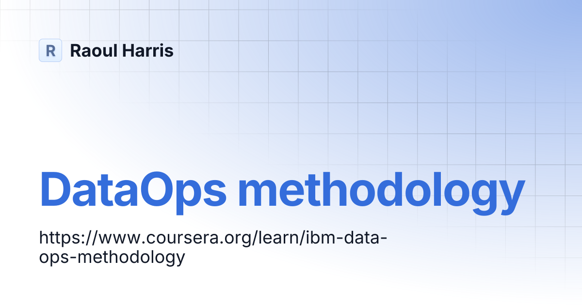 DataOps methodology | Raoul Harris